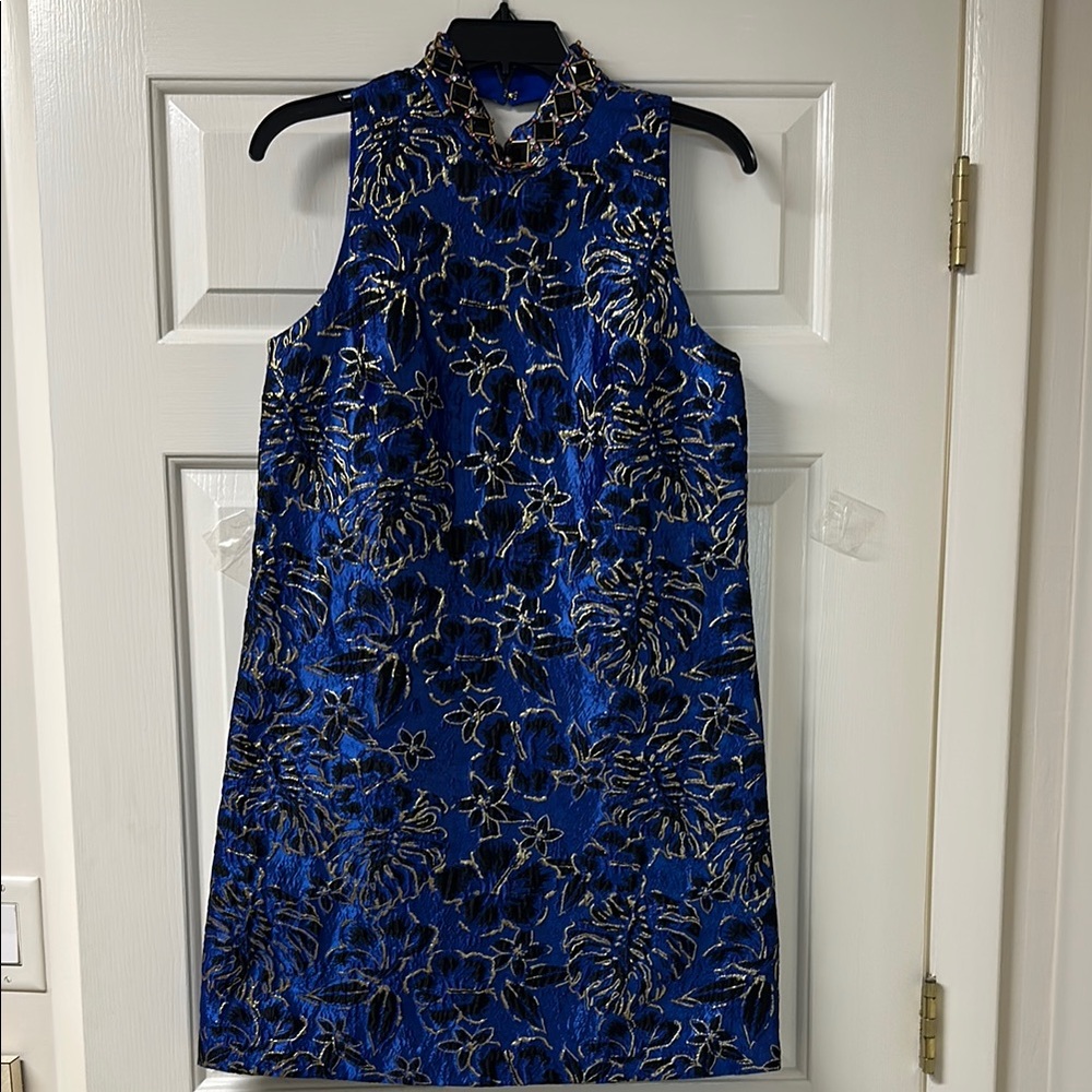 Lilly Pulitzer Blue and Black Sheath Mini Dress